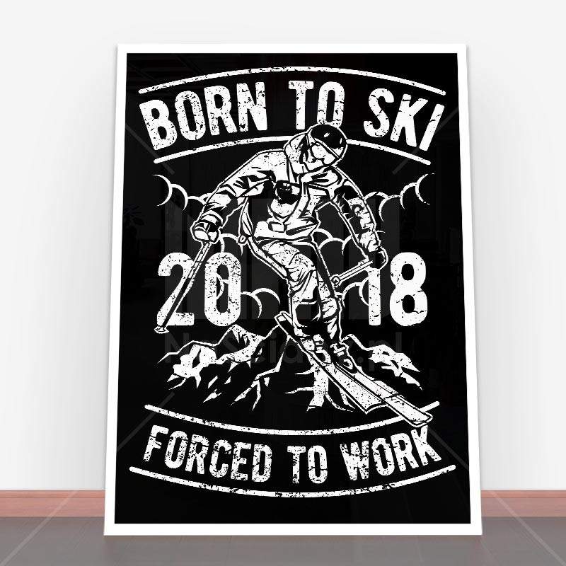 Plakat Born To Ski