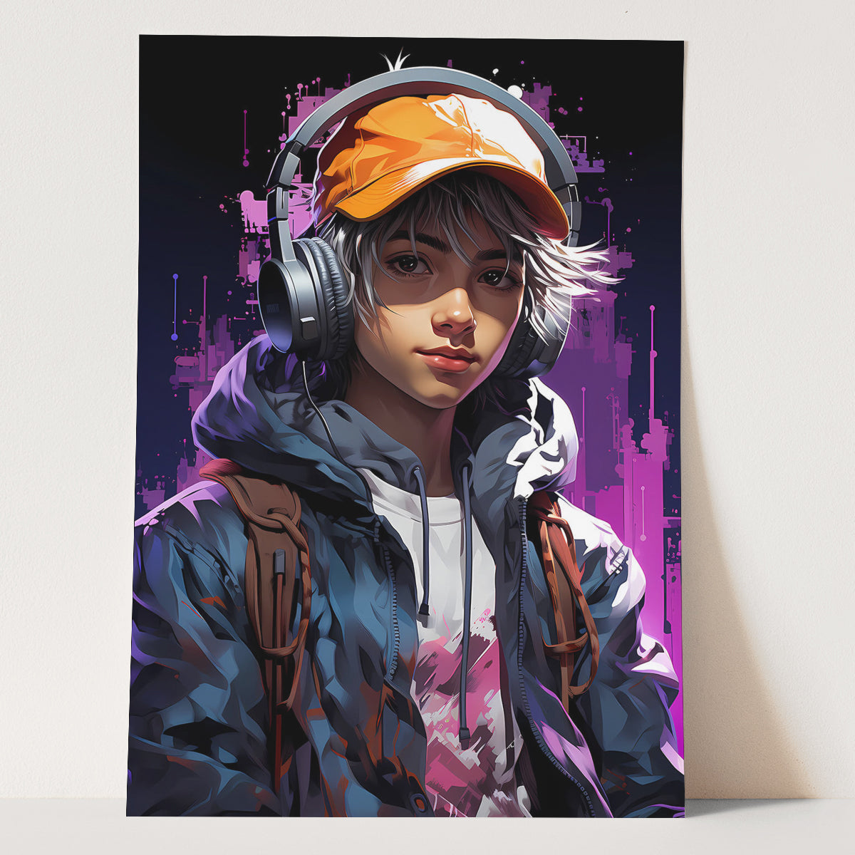 Plakat Fioletowe Echo - Styl Miejski w Anime