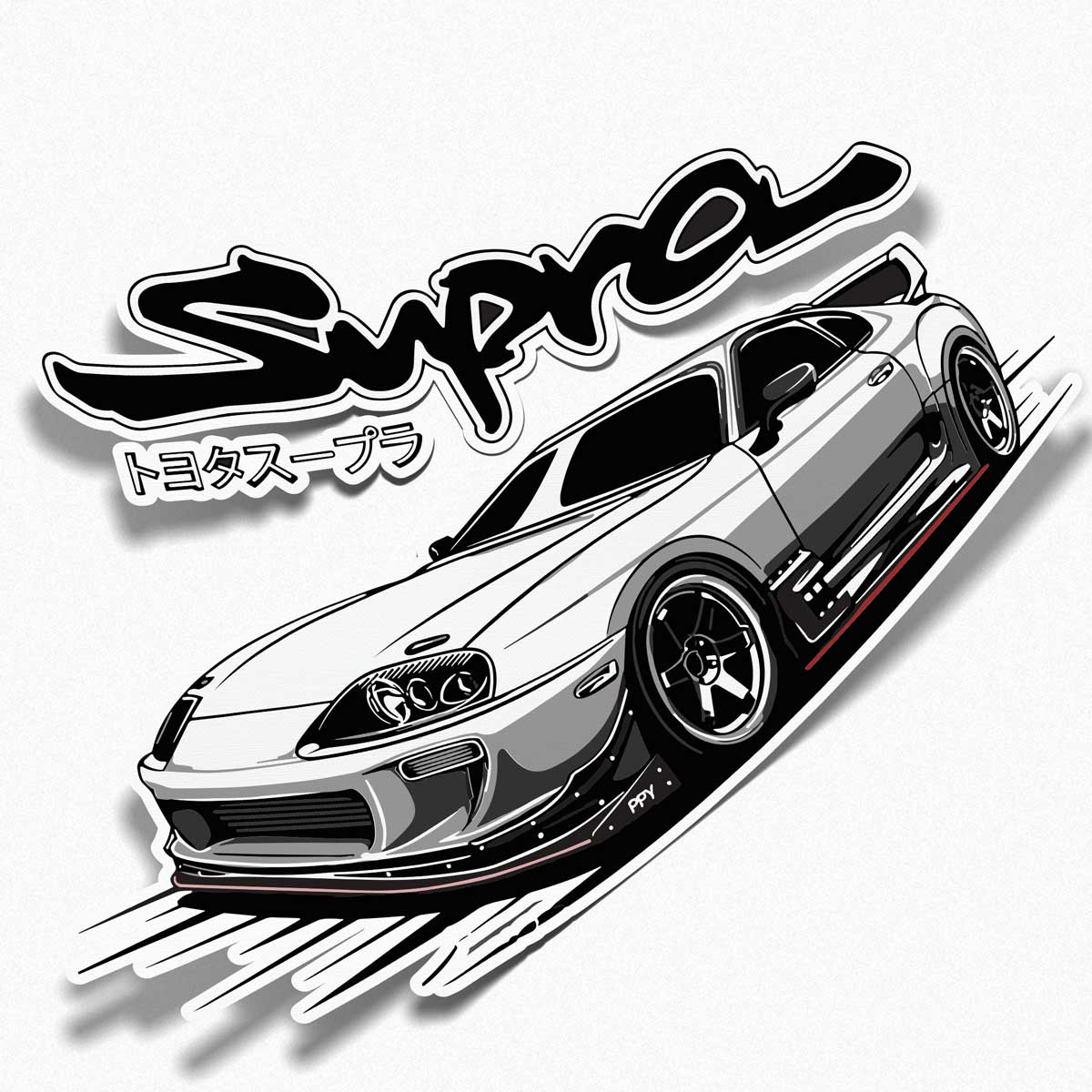 Naklejka Toyota Supra Turbo Drift