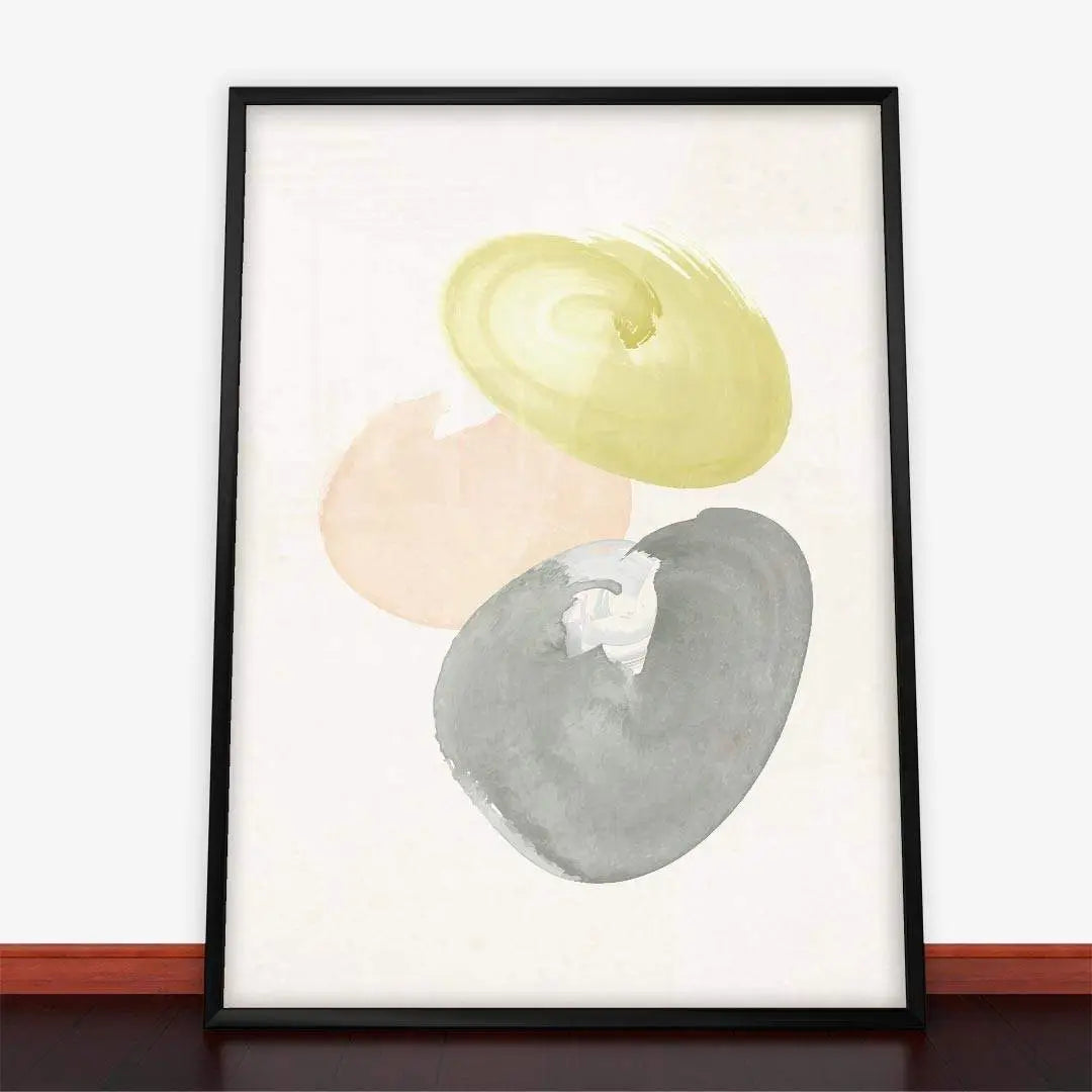 Framed abstract watercolor art of Plakat Abstrakcja Eggs design