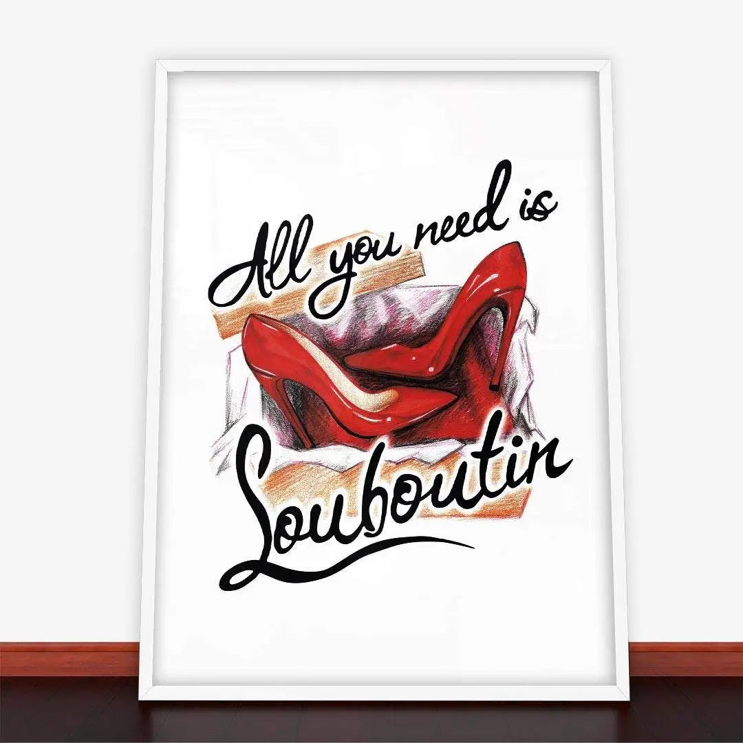 Framed Louboutin shoe art in Plakat All You Need Is Louboutin design