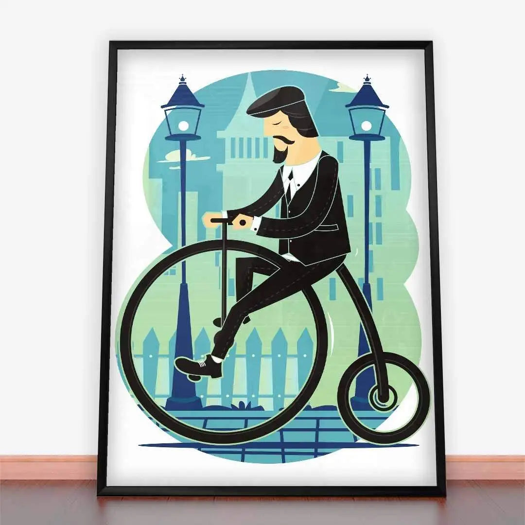 Plakat Artdeco retro rower.