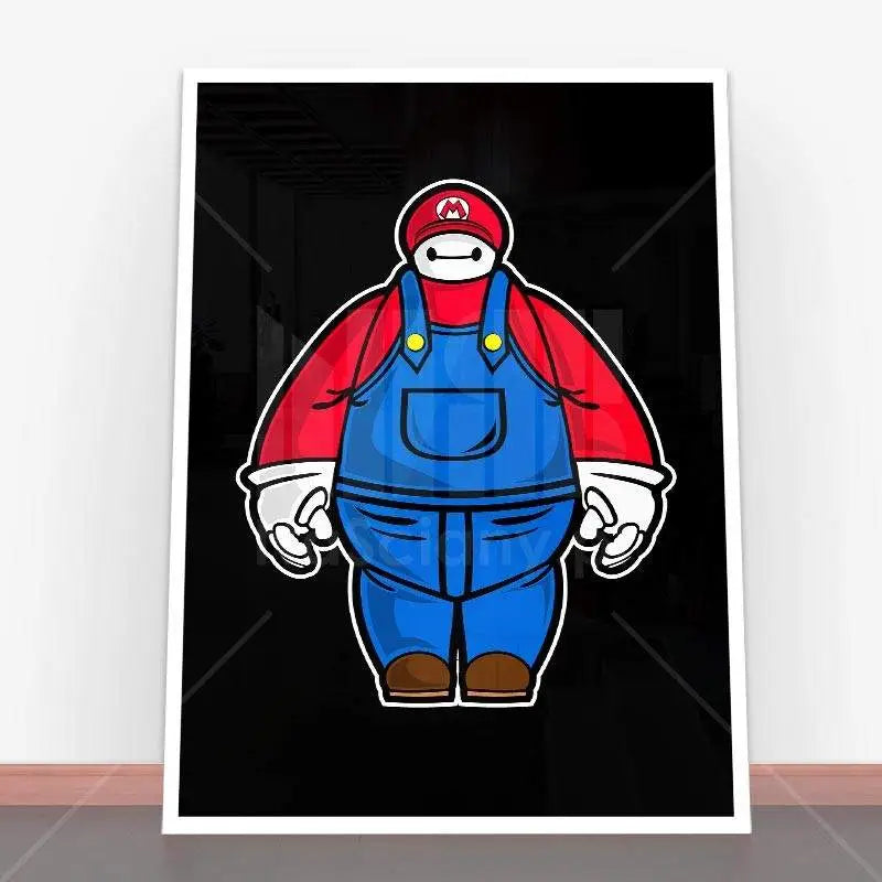 Baymax w stylu Mario na plakacie Baymario z ramą plakatową na stronie głównej