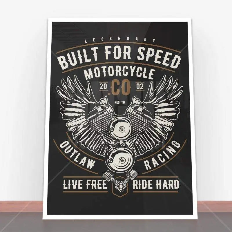 Plakat Built For Speed Motorcycle.