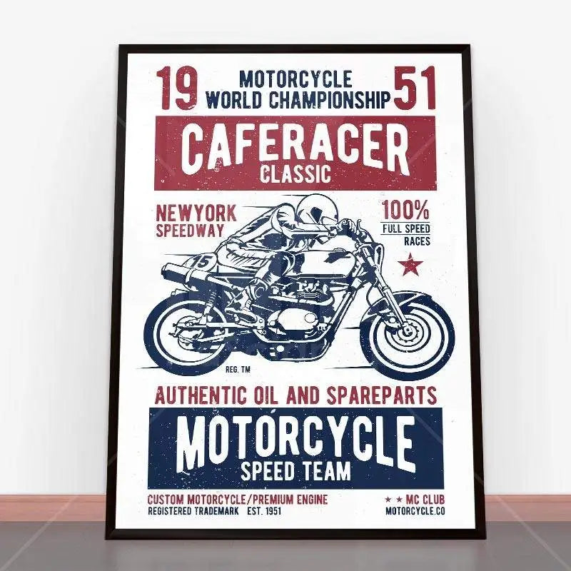 Framowany plakat Caferacer Classic Race idealny do dekoracji młodzieżowych wnętrz