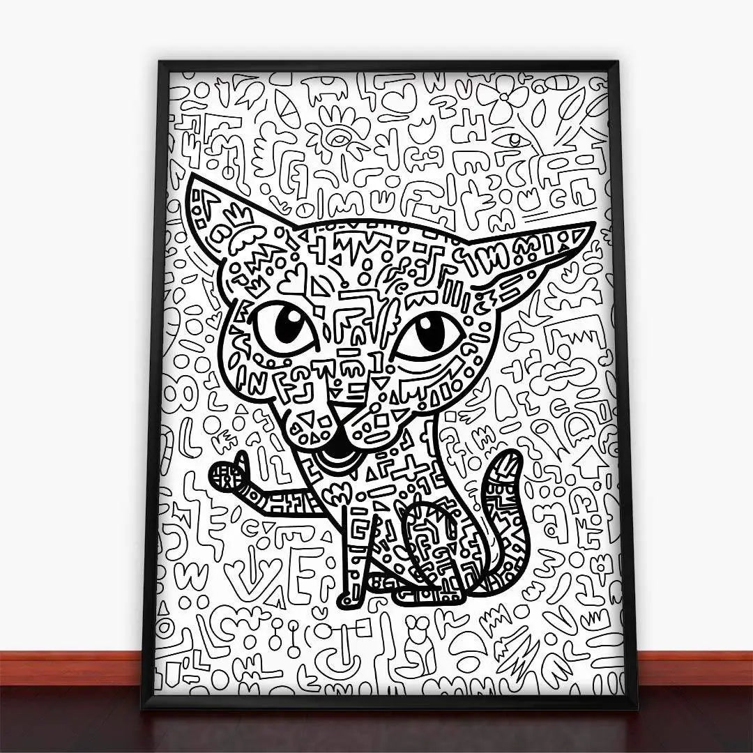 Plakat Cat With Doodle.