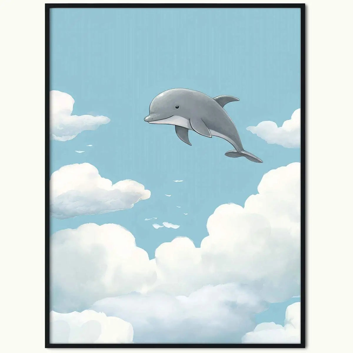 Plakat Delfin w Chmurach.