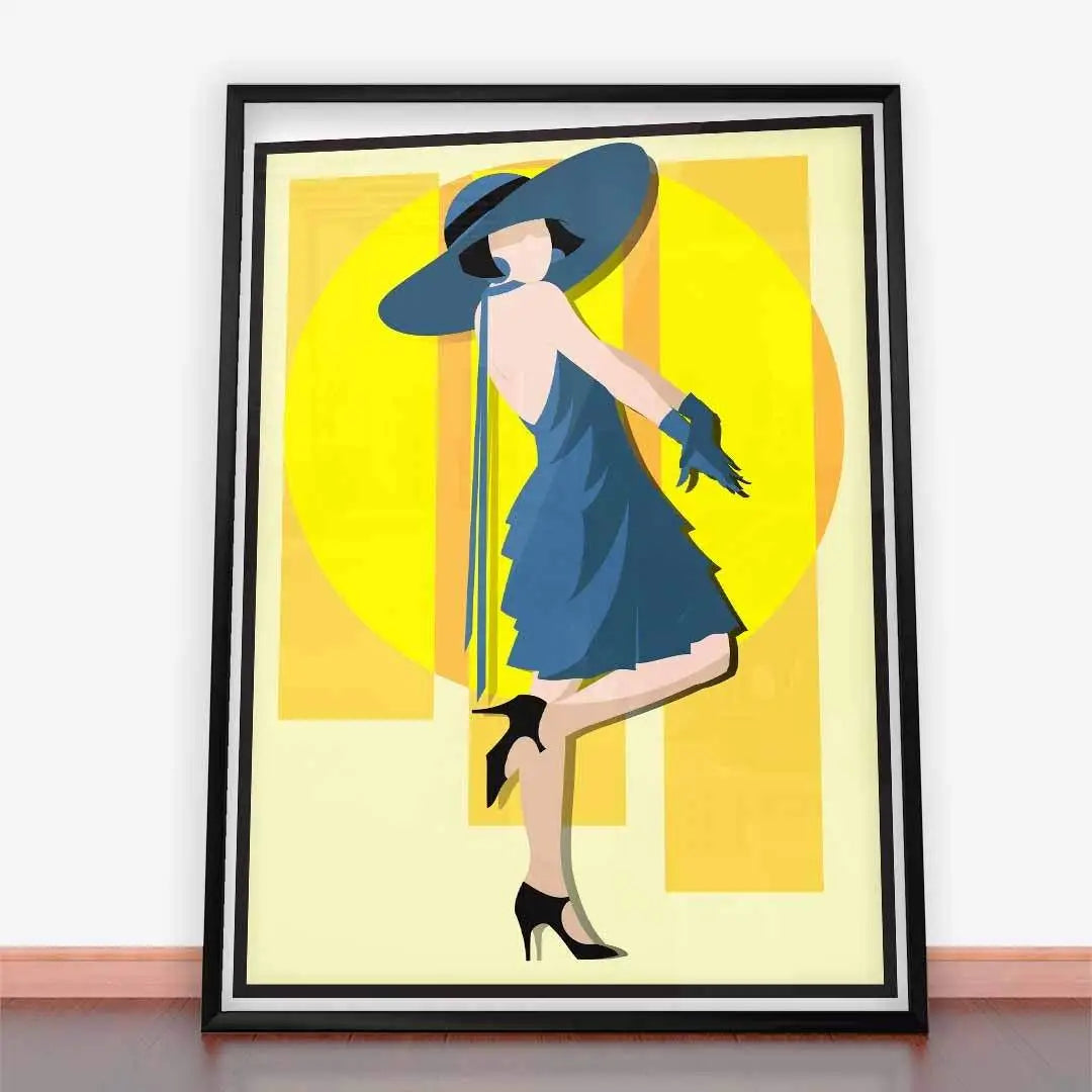 Plakat Elegancka Dama w stylu Art deco.