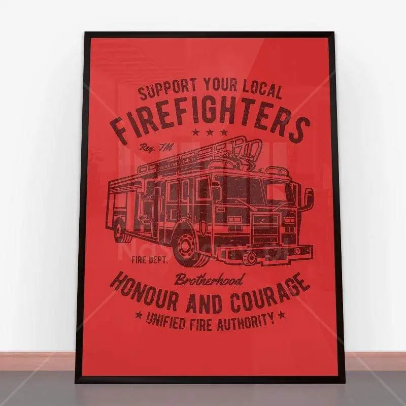 Plakat Fire Fighters Truck.