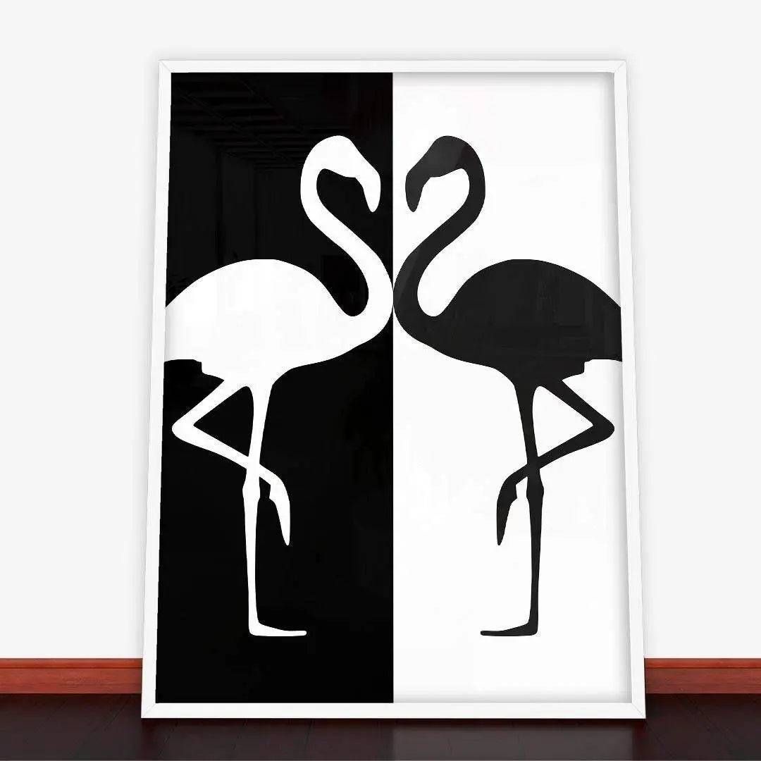 Framed flamingo art in a stylish ramę plakatową from Plakat Flamingos