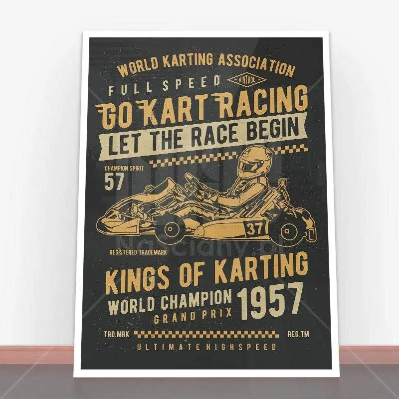 Plakat Go Kart Racing.