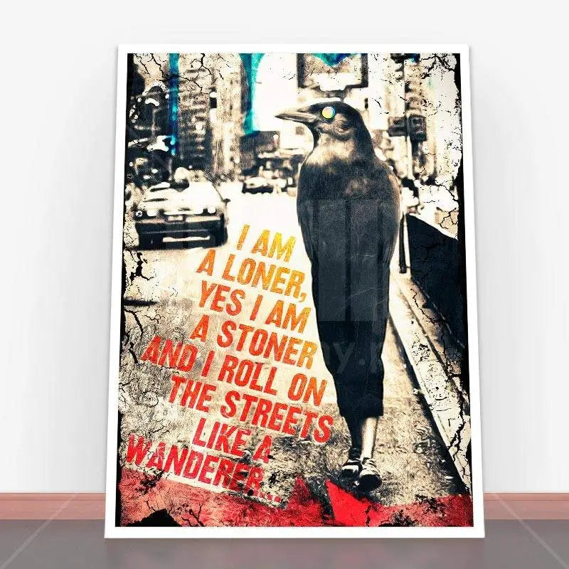 Framed urban art print Plakat I Am A Loner z ramą plakatową do nowoczesnych wnętrz