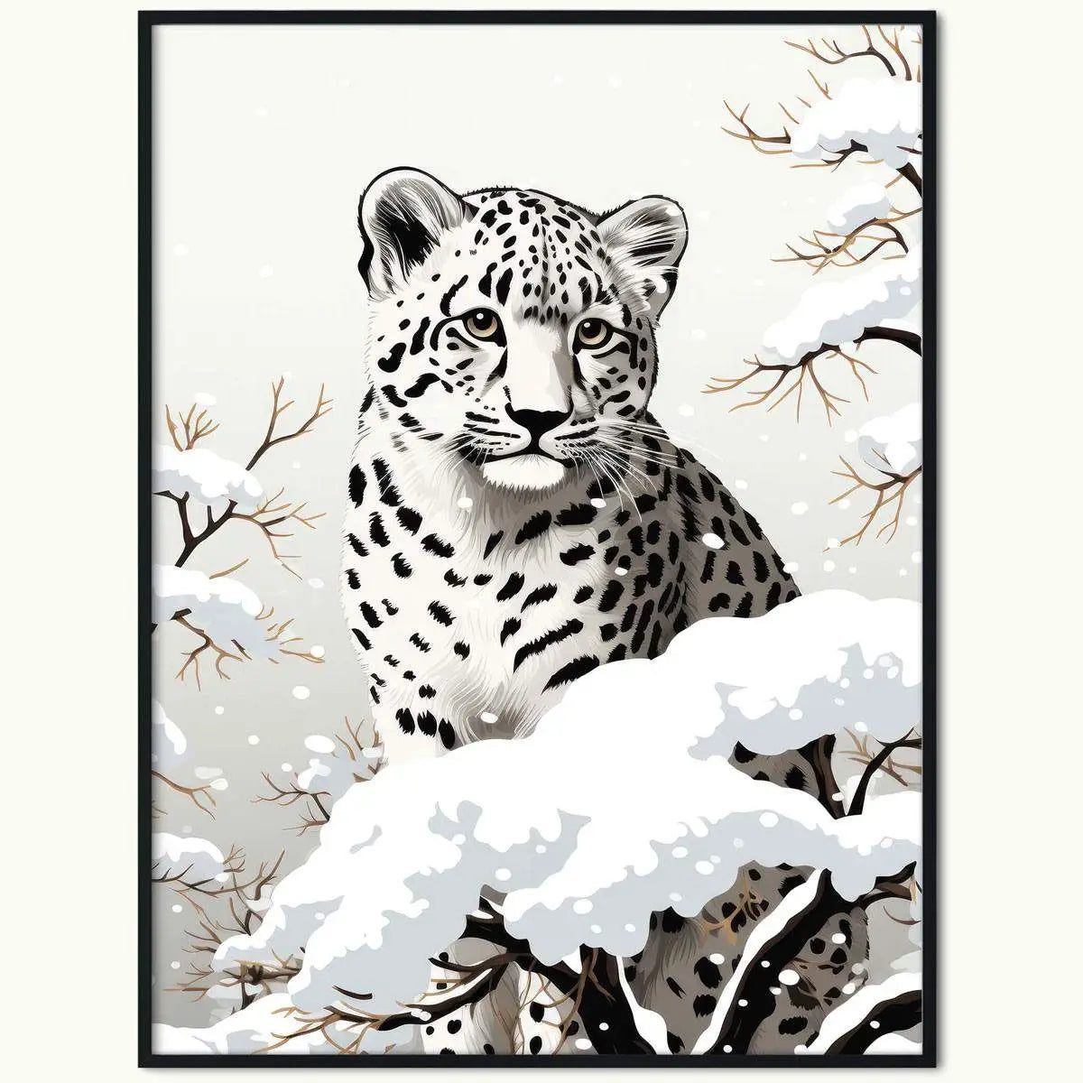 Plakat Jaguar w Śniegu.