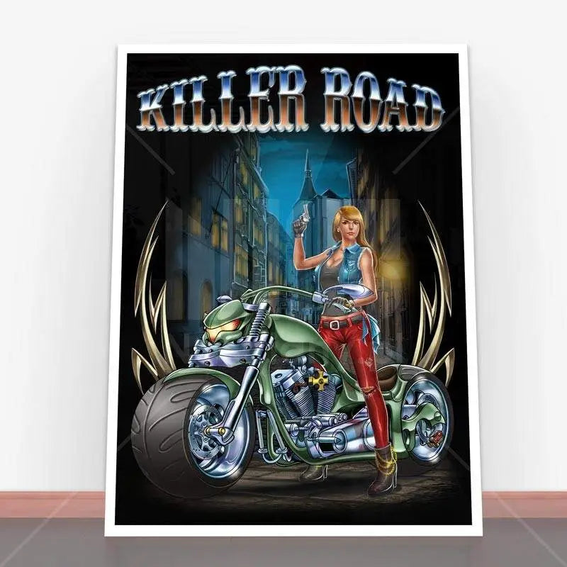 Plakat Killer Road - motocyklowy plakat młodzieżowy w ramie plakatowej