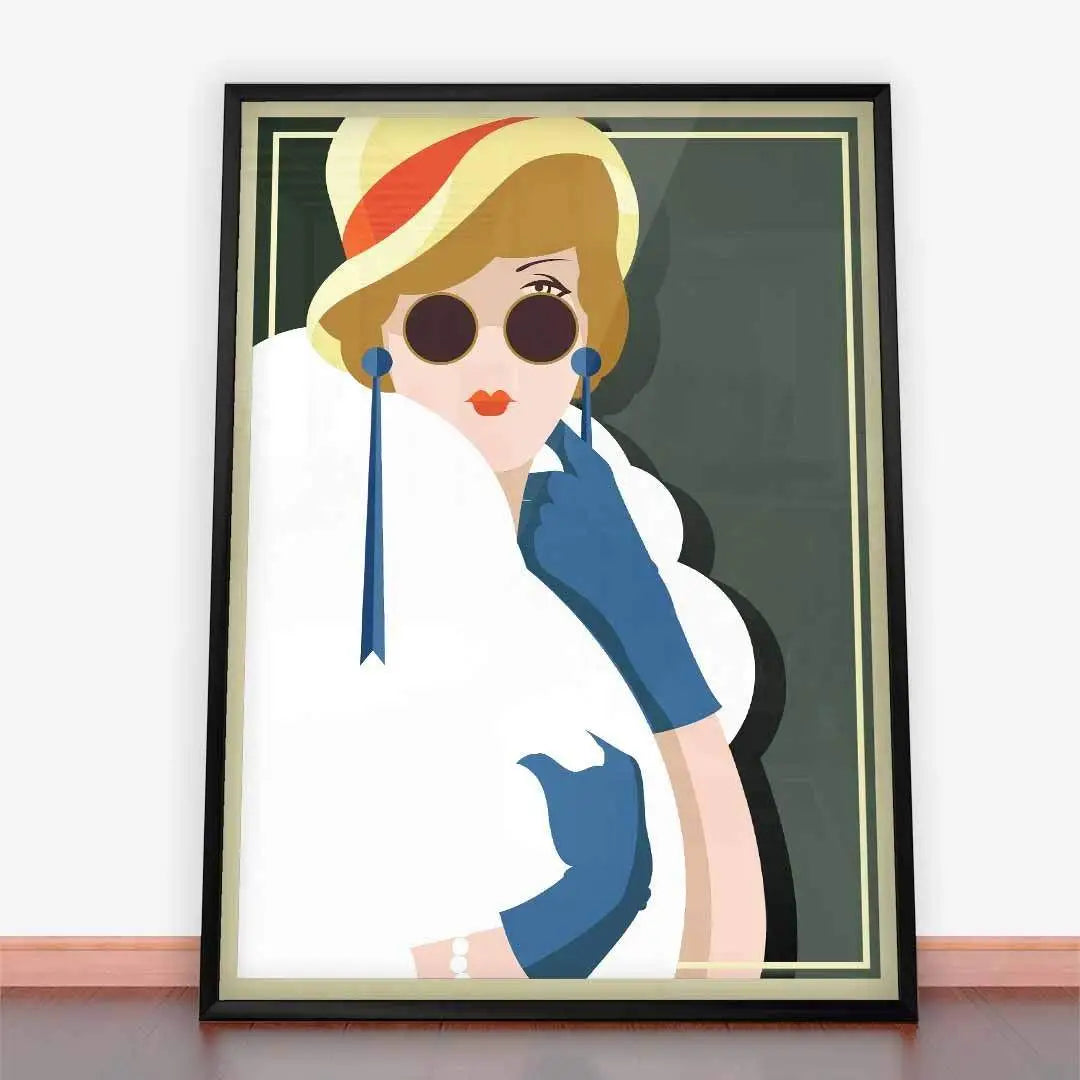 Plakat Lady w stylu Art deco.