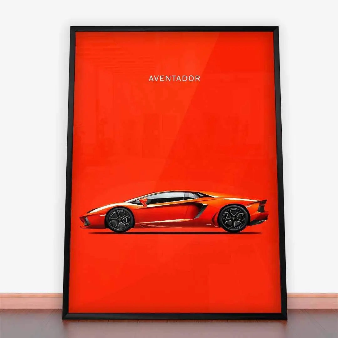 Plakat Lamborghini Aventador, Czerwony.