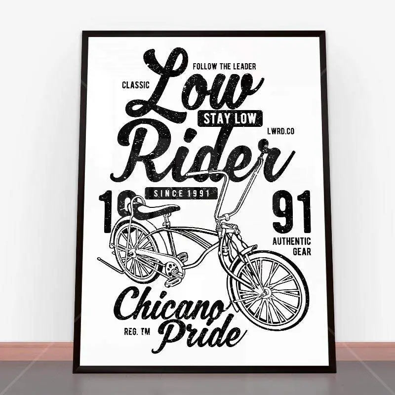 Framed lowrider bicycle poster from Plakat Low Rider with a stylish ramę plakatową