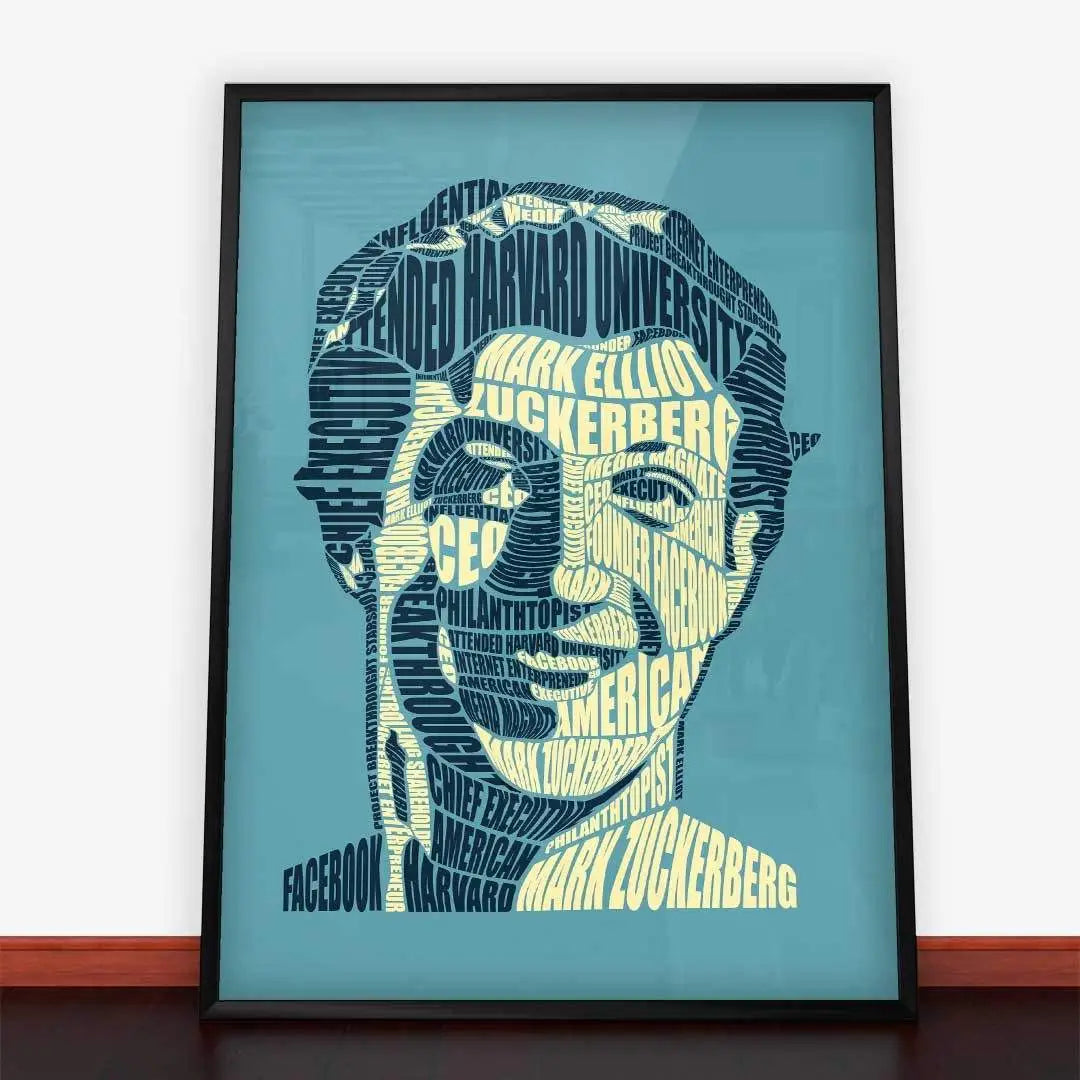 Plakat Mark Zuckerberg.