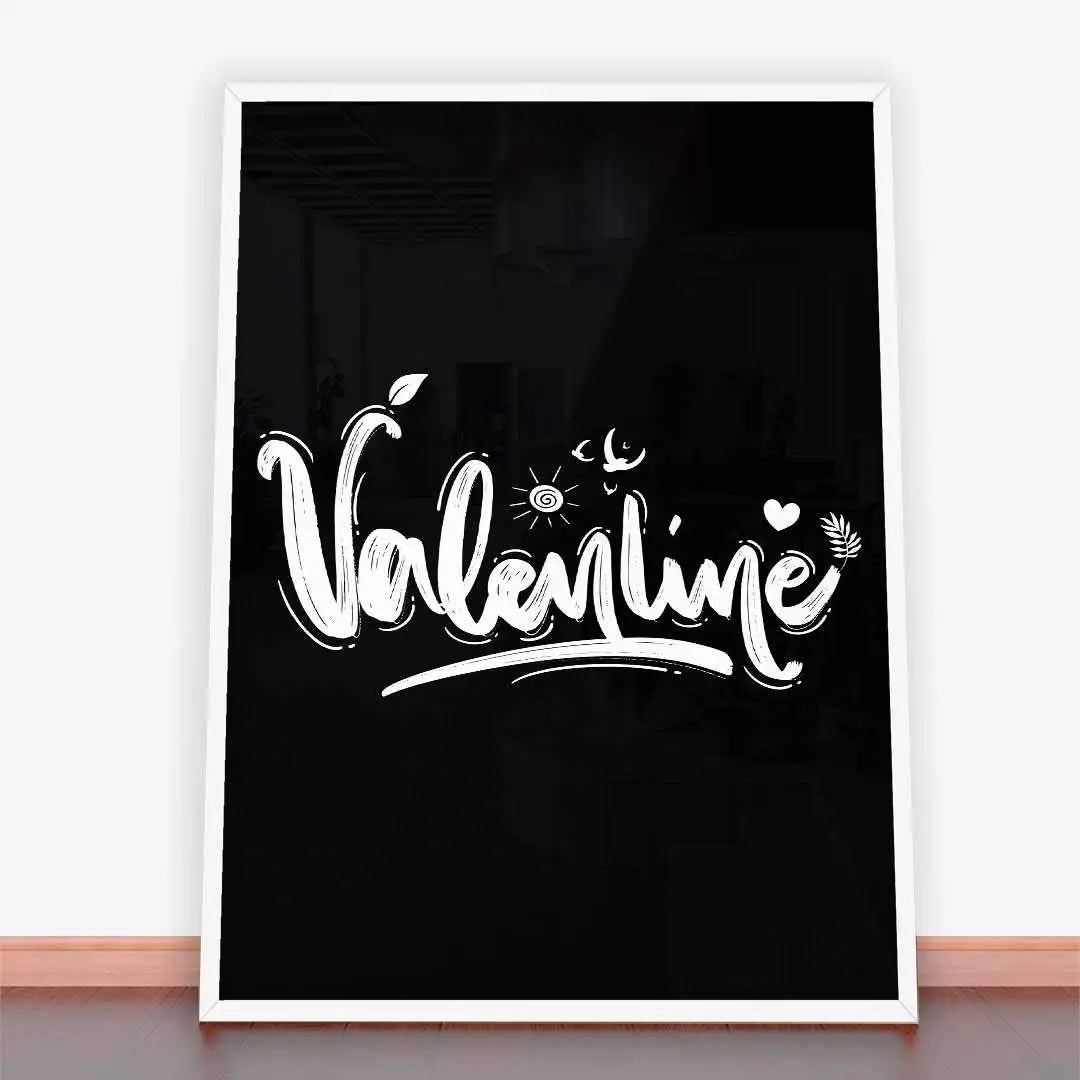 Plakat napis Valentine.