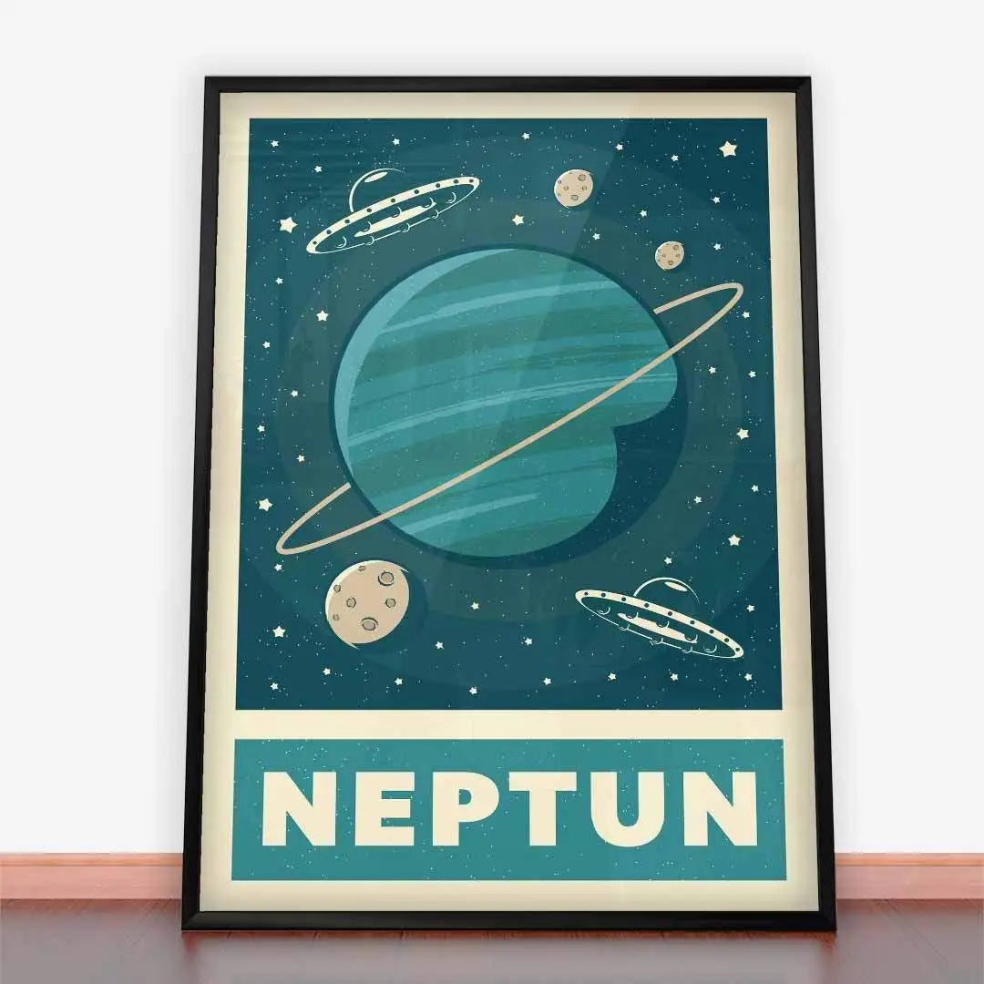 Plakat Neptun w stylu retro.