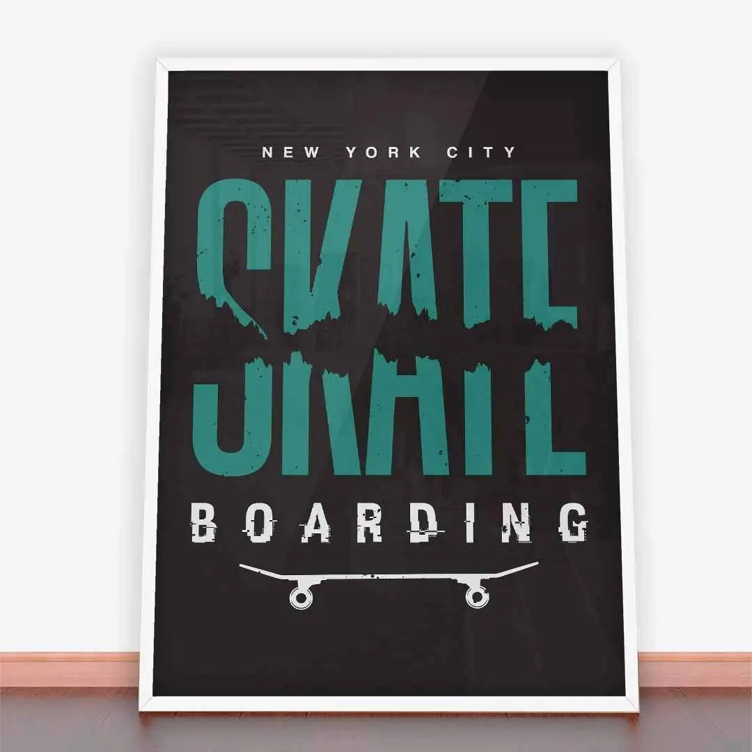 Framowany plakat New York City Skateboarding w stylu plakaty skateboarding