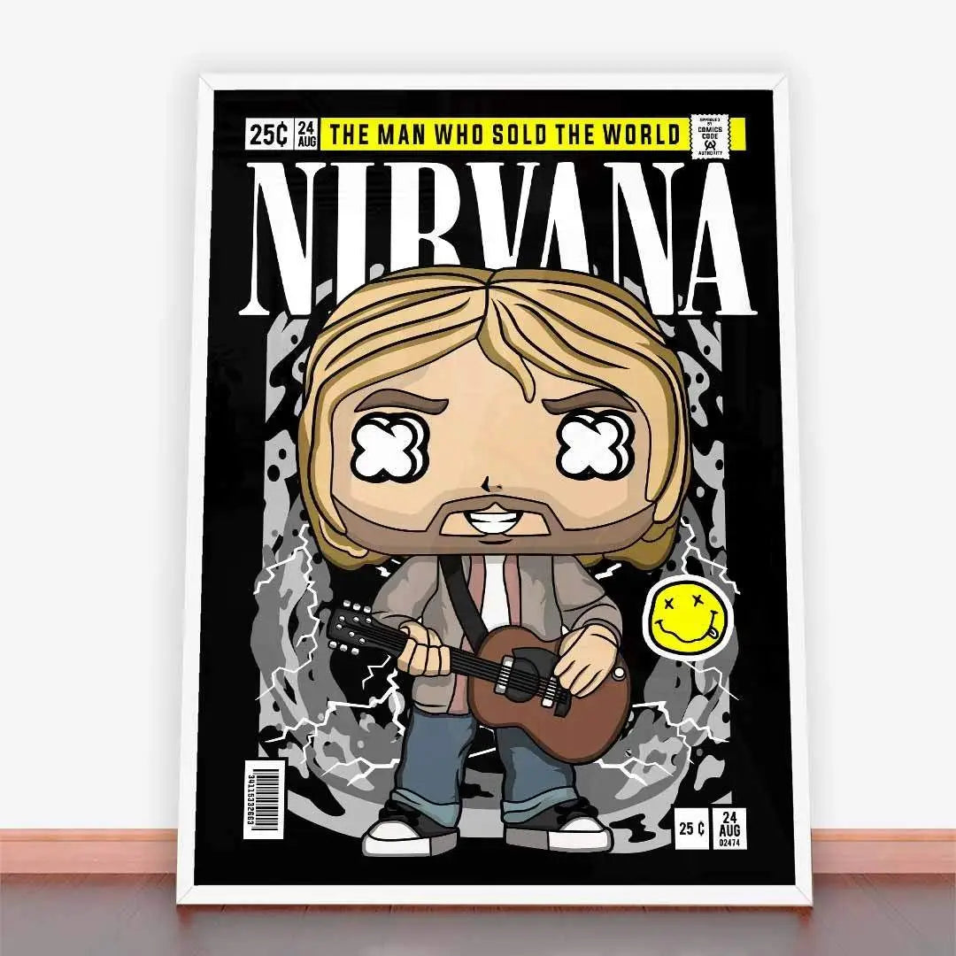 Plakat Nirvana Kurt Cobain.