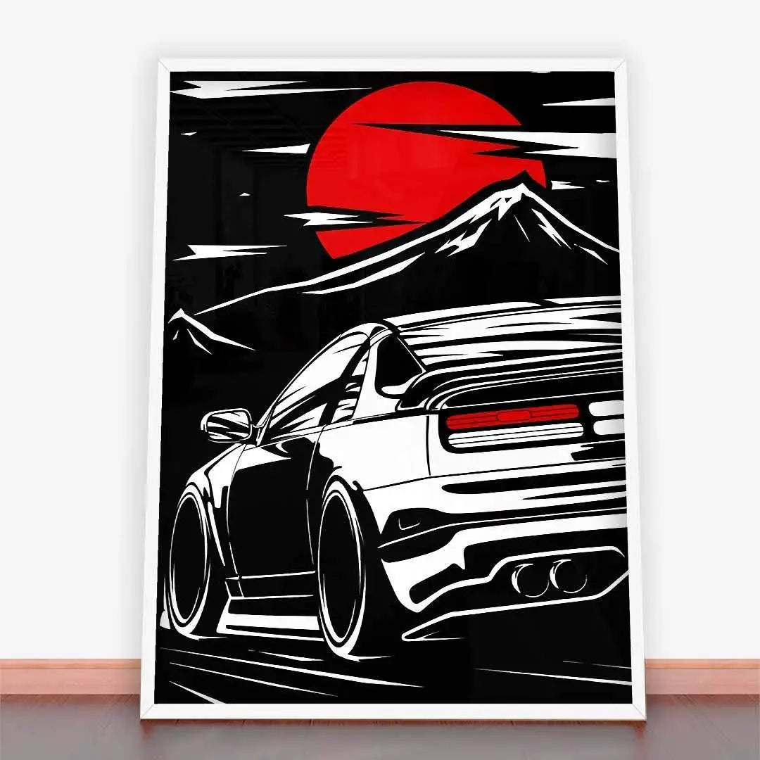 Framed car art of Nissan 300ZX Z32 in Plakat Nissan 300ZX design for automotive enthusiasts