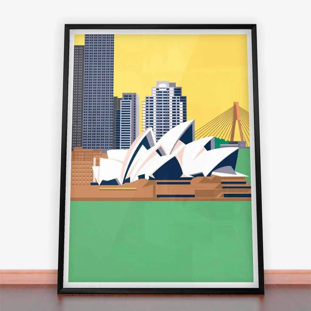 Plakat Opera w Sydney w stylu Retro.