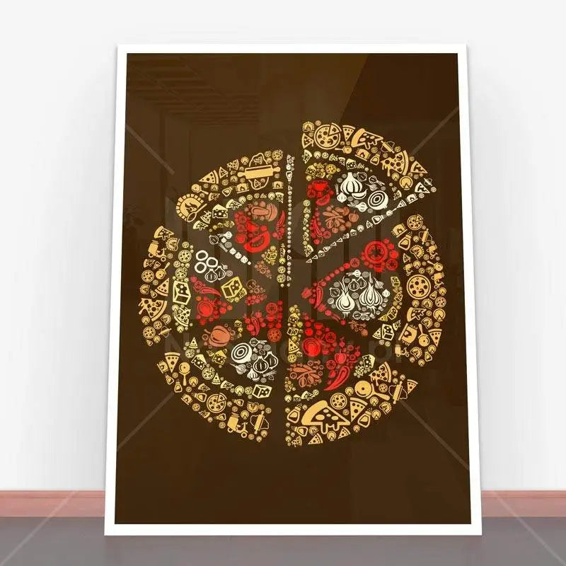 Pizza-themed wall art featuring Plakat Pizza with ramę plakatową dekoracją