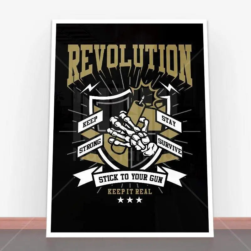 Framowana plakat revolution w eleganckiej ramie plakatowej do dekoracji wnętrz