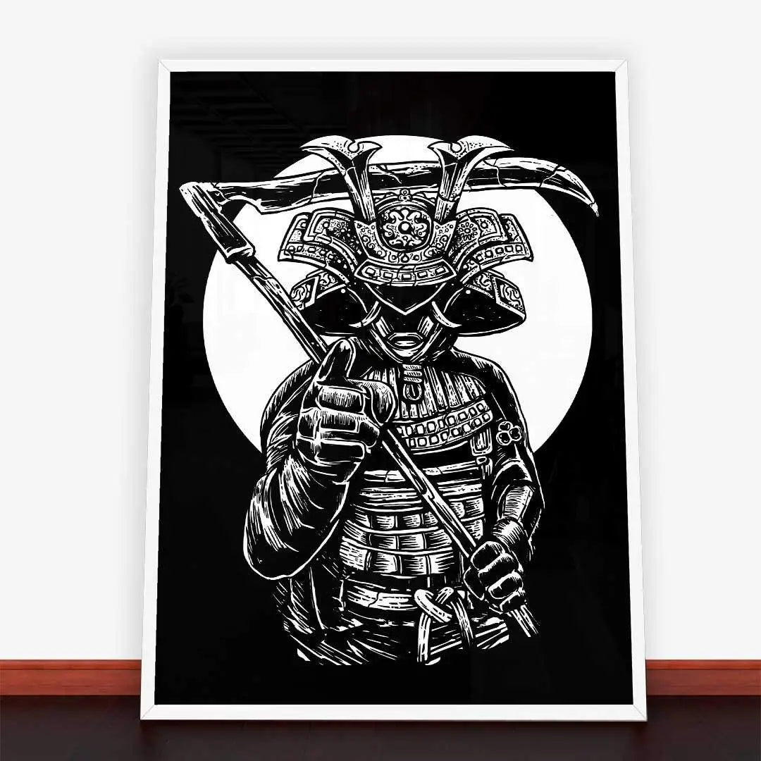 Plakat Samurai Reaper, sztuka wojownika samuraja w ramie plakatowej