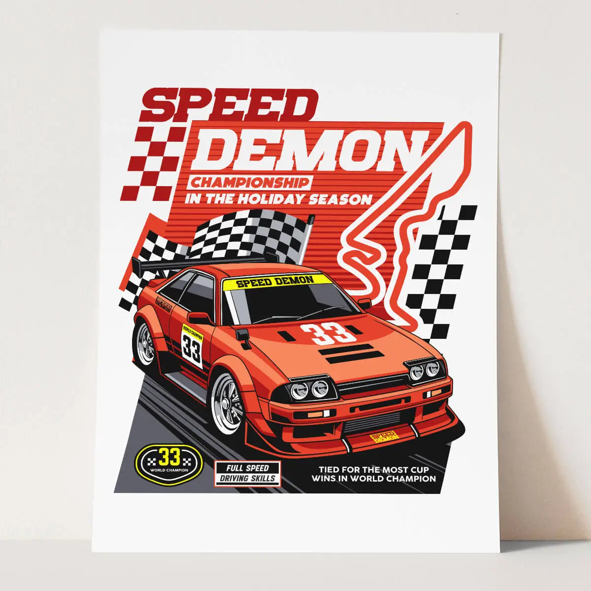 Plakat Speed Demon Racing - Ekstremalne Zawody na Torze.