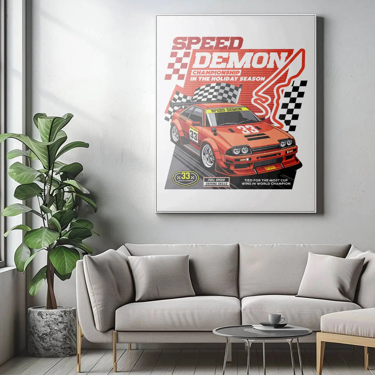 Plakat Speed Demon Racing - Ekstremalne Zawody na Torze.