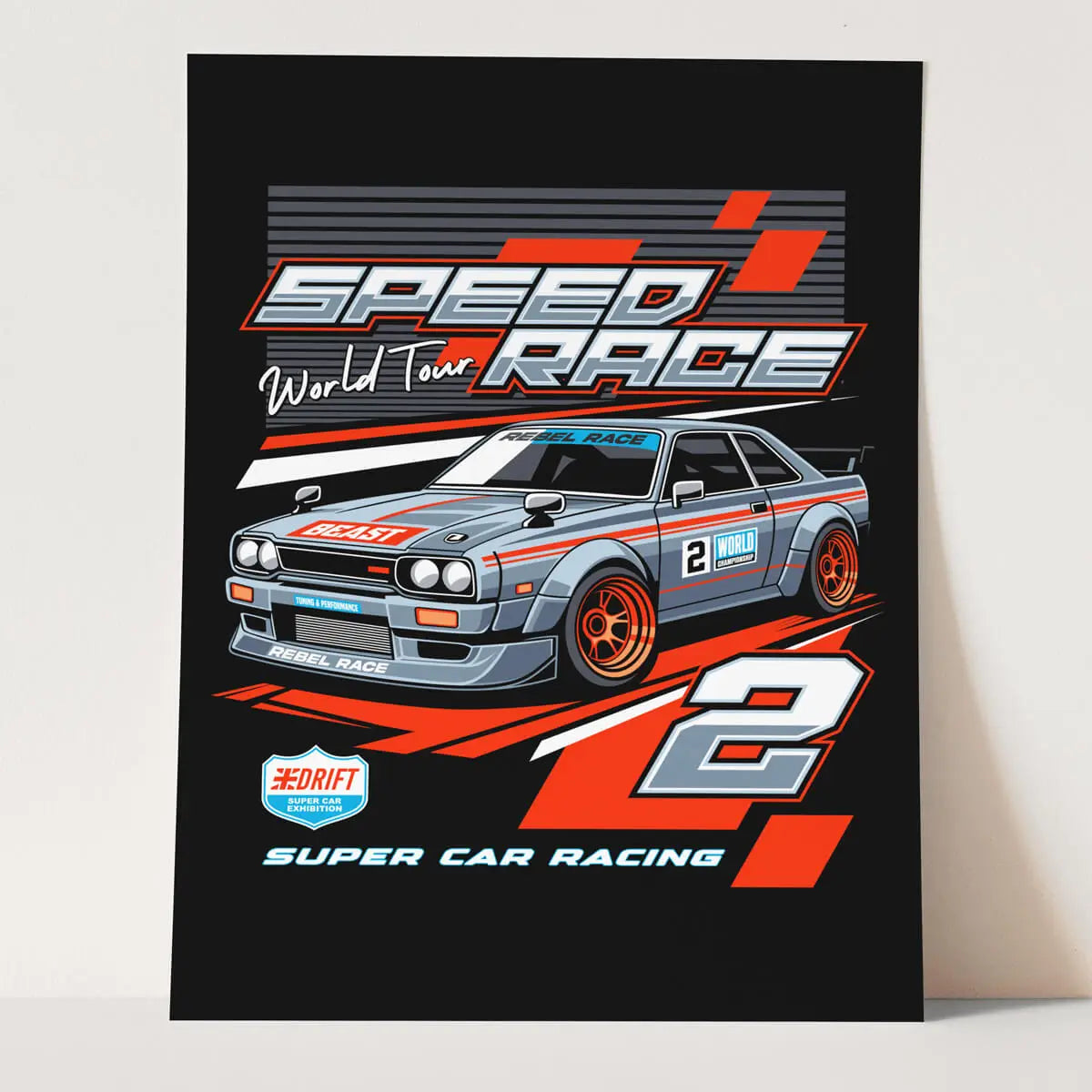 Plakat Speed Race - Światowa Trasa Wyścigów Driftowych.