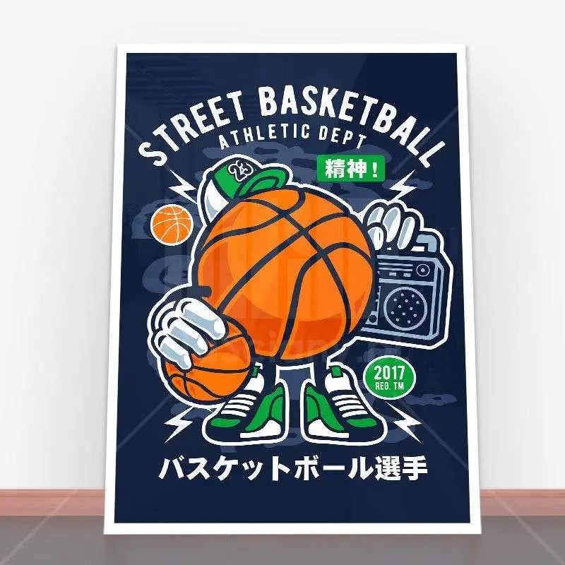 Plakat Street Basketball, idealny do dekoracji pokoi młodzieżowych i sportowych