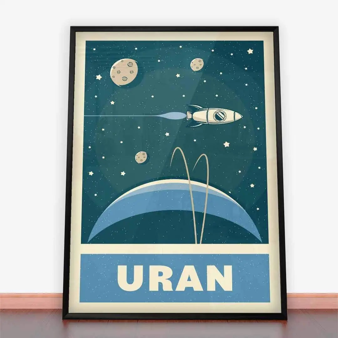 Plakat Uran w stylu retro.