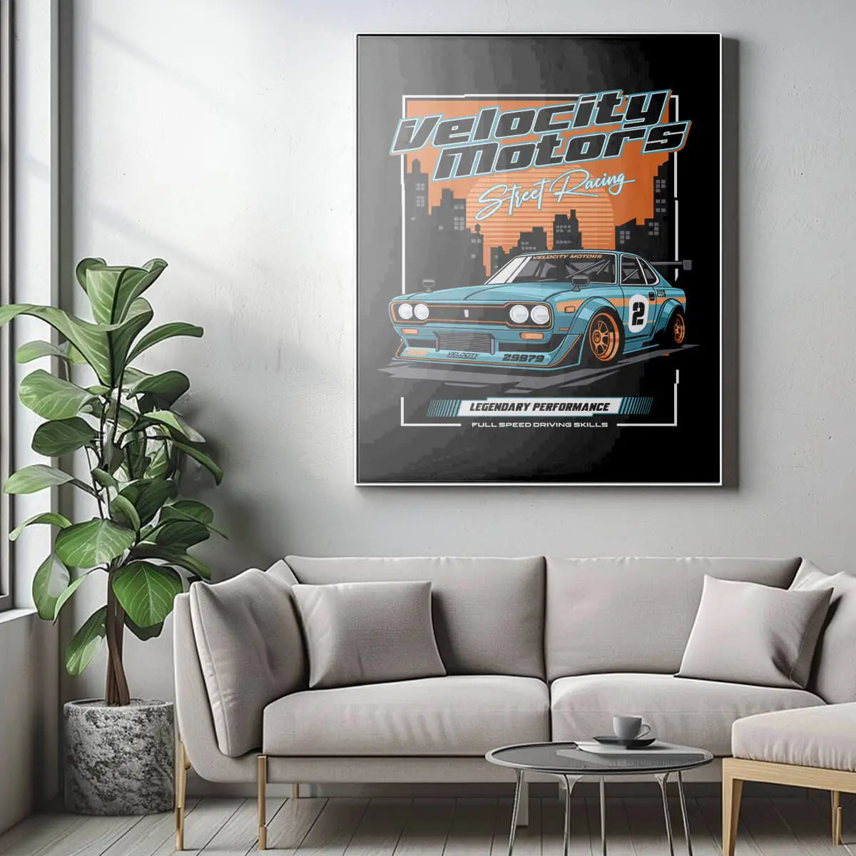 Plakat Velocity Motors - Legendarne Wyścigi Uliczne.