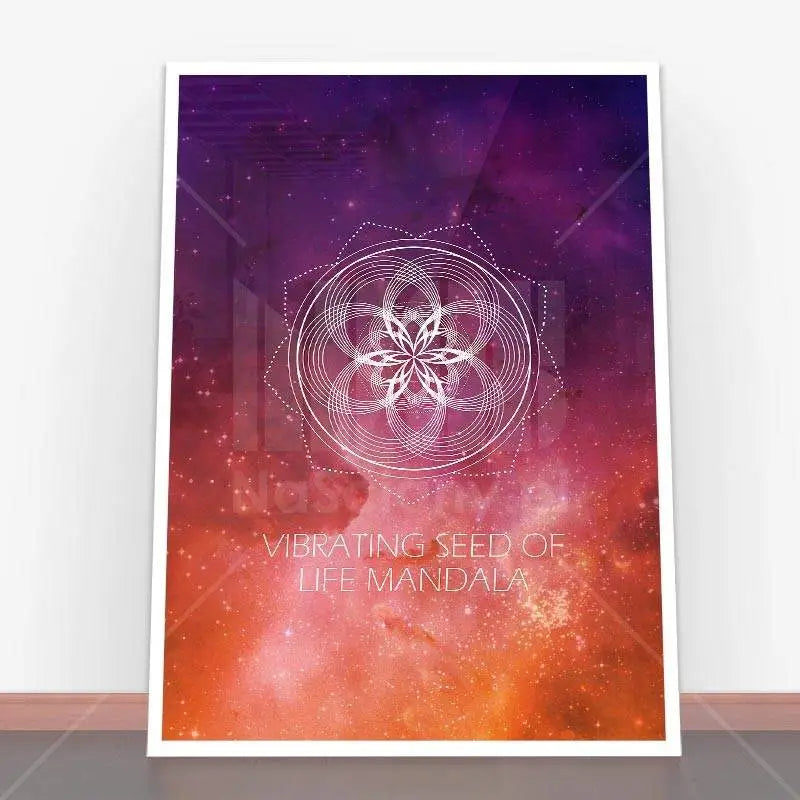 Framed mandala art print Plakat Wibrujący Nasiono Życia Mandala Życia w stylu nowoczesnym