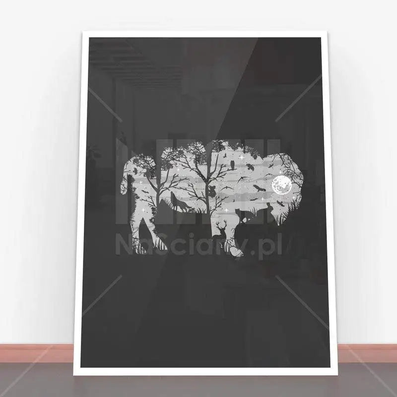 Framed bison silhouette art from Plakat Wild Bison in a stylish ramę plakatową