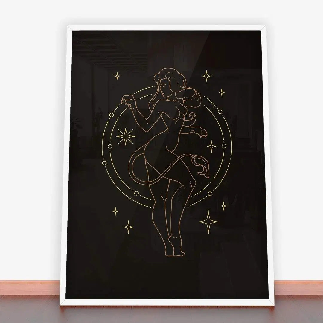 Plakat żeński znak zodiaku lew.