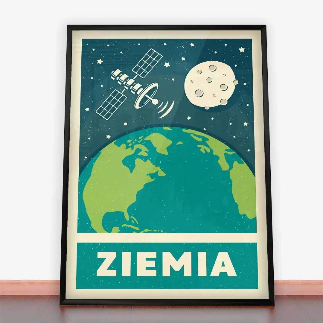 Plakat Ziemia w stylu retro.